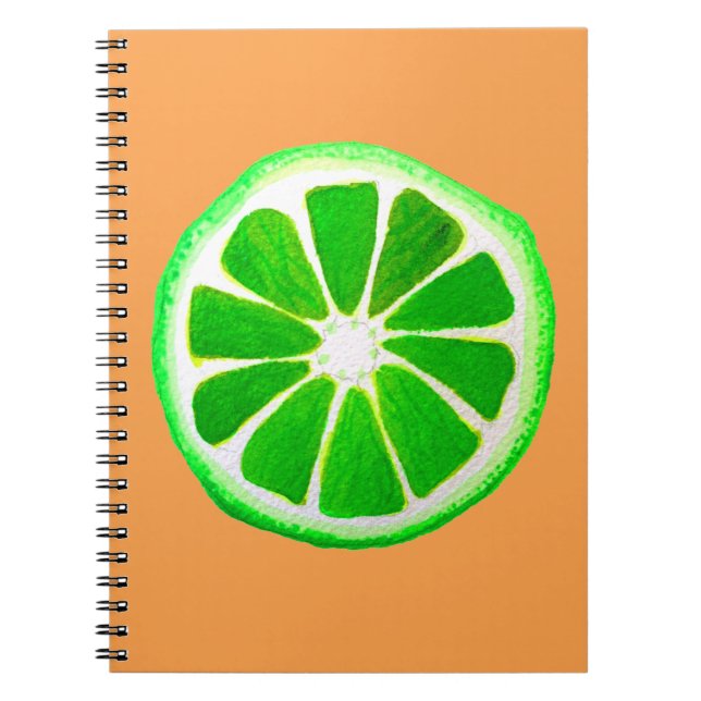 Carnet Pop art agrumes citron vert fruit original aquarel (Devant)