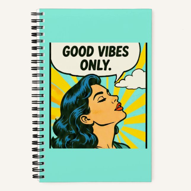 Carnet Pop Art « Bonne vibration seulement » (Recto)