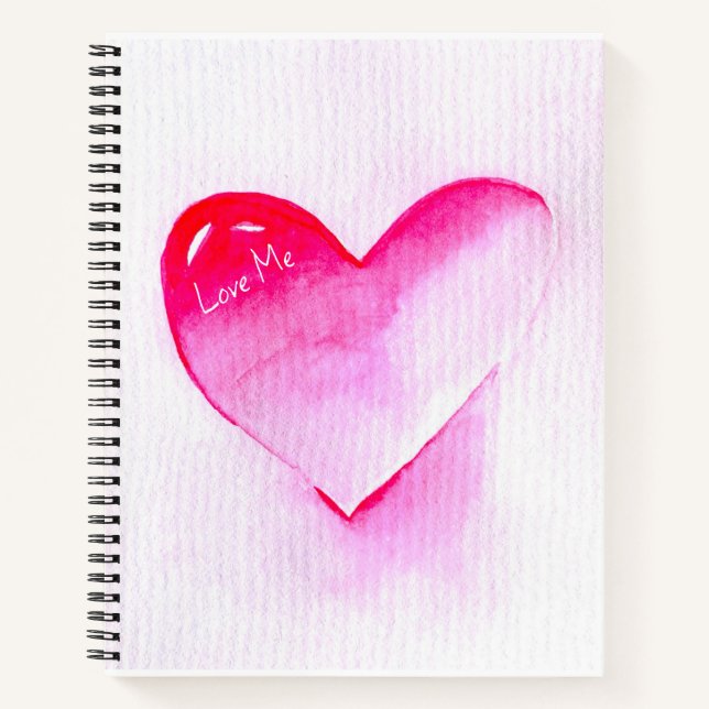 Carnet Pop art coeur rose valentine (Devant)