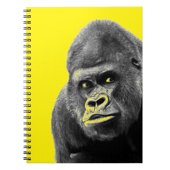 Carnet Pop Art Gorilla Jaune Grey (Devant)