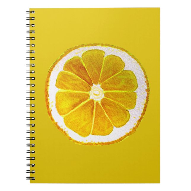 Carnet Pop art jaune citron aquarelle originale (Devant)