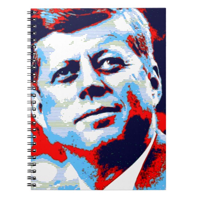 Carnet Pop Art JFK John F. Kennedy Red Blue (Devant)