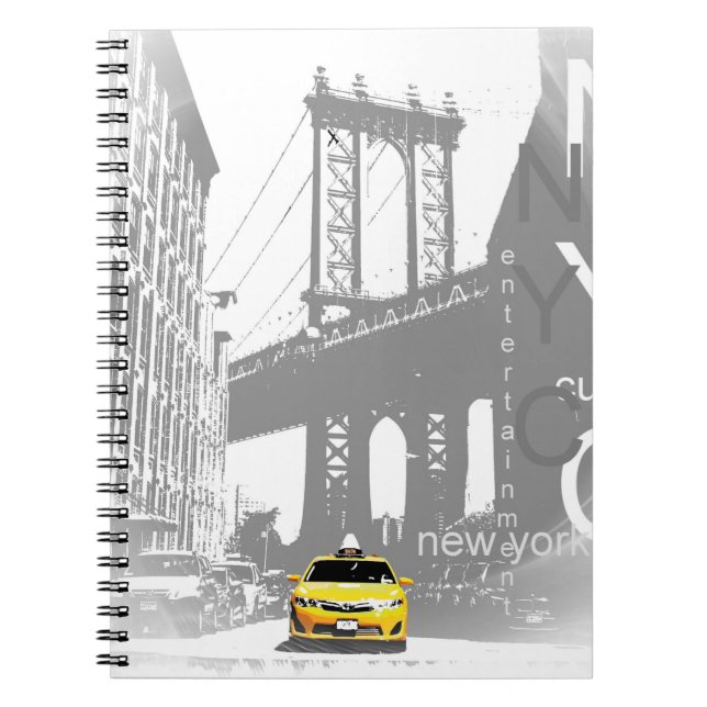 Carnet Pop Art Nyc Yellow Taxi New York City Brooklyn (Devant)
