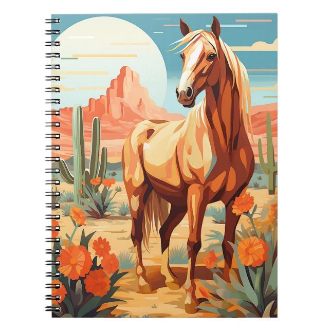 Carnet Pop Art Palomino Desert Horse (Devant)