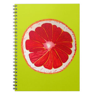 Carnet Pop art pamplemousse rose aquarelle originale