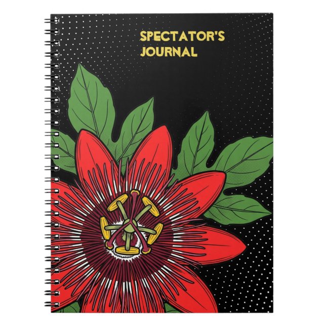 Carnet Pop Art Passiflora Coccinea en Spirale (Devant)