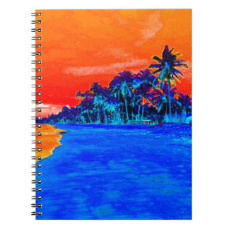 Carnet Pop Art Plage Exotique Palmiers