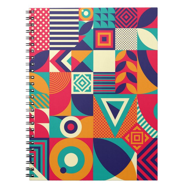 Carnet Pop formes géométriques abstraites, motif transpar (Devant)