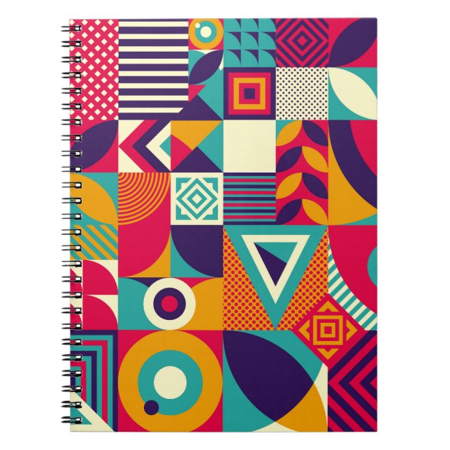 Carnet Pop formes géométriques abstraites, motif transpar (Devant)