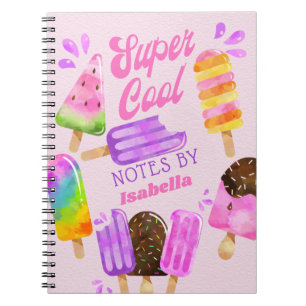 Carnet Popsicle Super Cool rose violet personnalisé