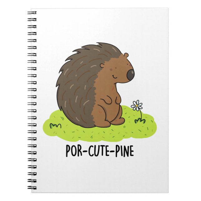 Carnet Por-Cute-Pine Blague drôle de porc-épic (Devant)