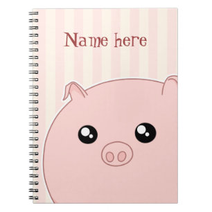 Carnet Porc rose potelé mignon de Kawaii