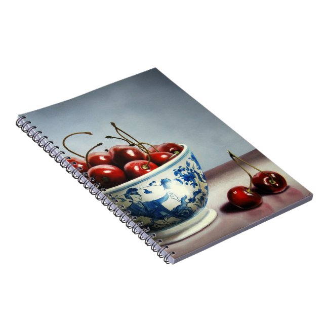 Carnet Porcelaine Bleue & Cerises (Côté Droit)