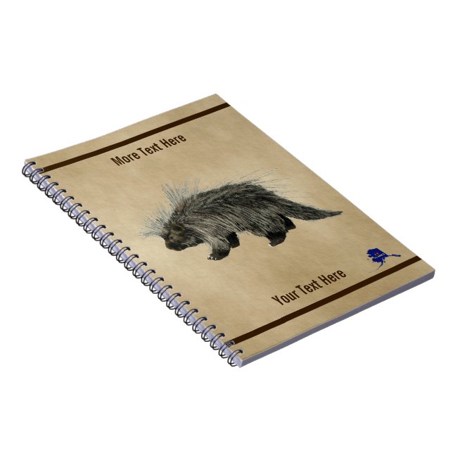 Carnet Porcupine sur vieux papier (Côté Droit)