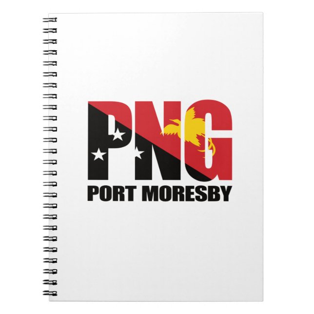 Carnet Port Moresby PNG avec drapeau Papouasie Nouvelle G (Devant)
