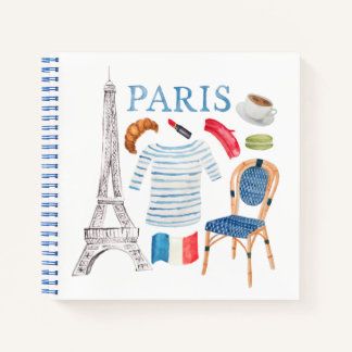 Carnet Portable Paris Aquarelle Doodles