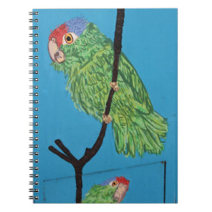 Carnet portable perroquet vert