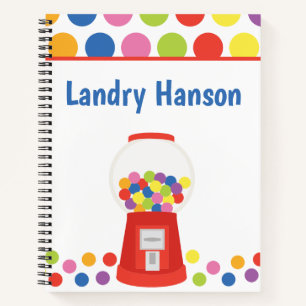 Carnet Portable Spiral Personnalisé Gumballs Colorés