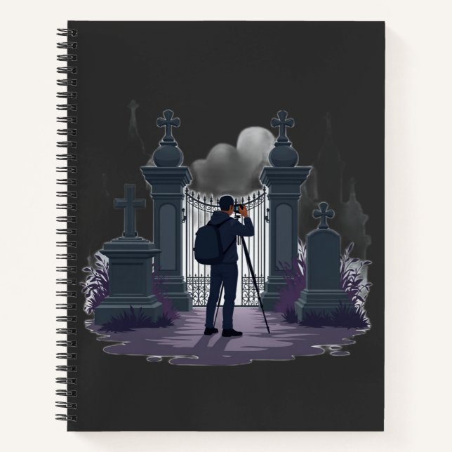 Carnet Porte de cimetière gothique en silhouette (Devant)