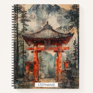 Carnet Porte de la Montagne Vermillon Lavis à l'Encre