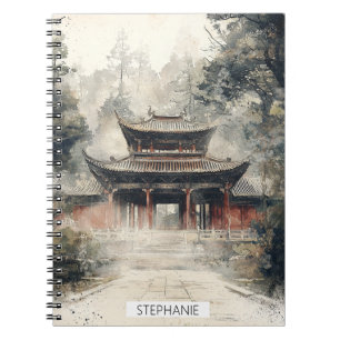 Carnet Porte de temple vermillon encre aquarelle (1)