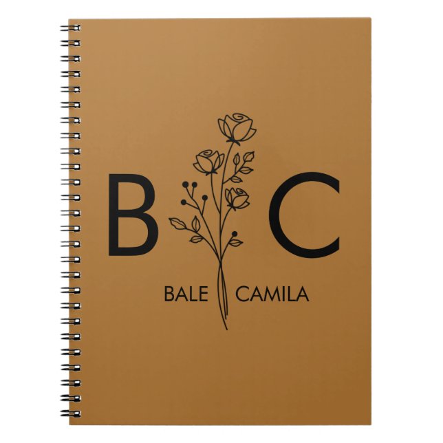 Carnet Porte-documents personnalisé avec monogramme perso (Devant)
