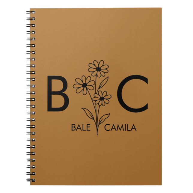 Carnet Porte-documents personnalisé avec monogramme perso (Devant)