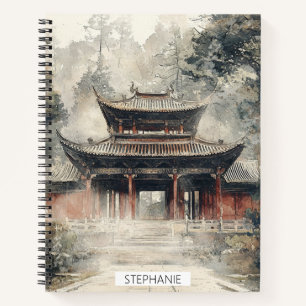 Carnet Porte du temple vermillon Encre aquarelle (1)