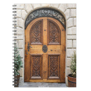 Carnet Porte en bois sculpté