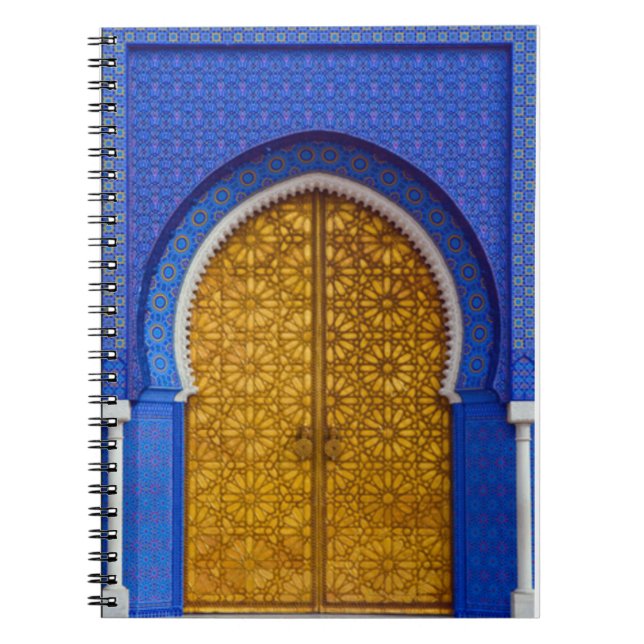 Carnet Porte en carrelage bleu marocain - Ordinateur port (Devant)