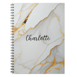 Carnet Porte en marbre blanc et or