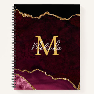 Carnet Porte en marbre rouge et or