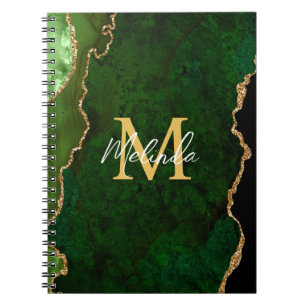 Carnet Porte en marbre vert et or