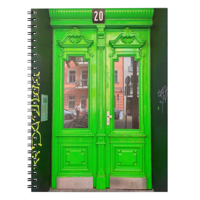 CARNET PORTE EN VERRE VERT EN BOIS (Devant)