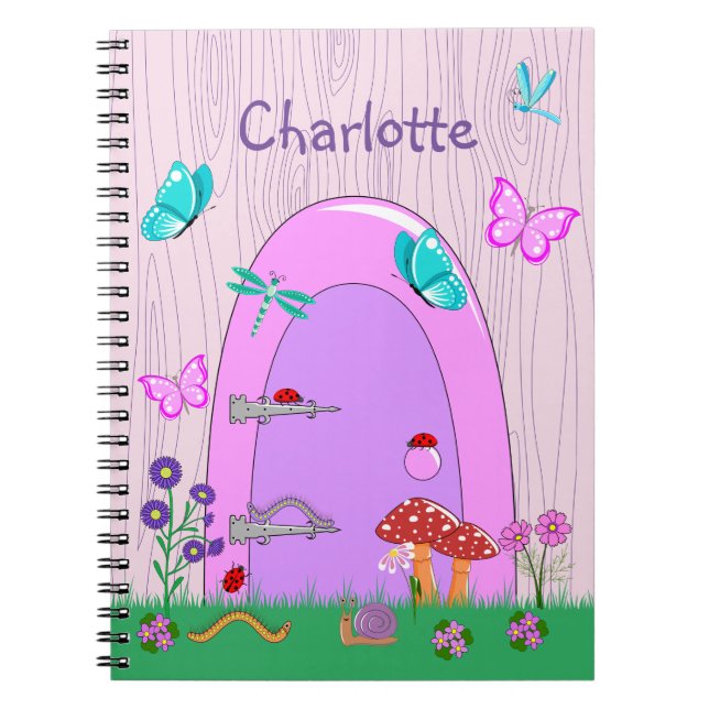 Carnet Porte Fée Rose Cute (Devant)