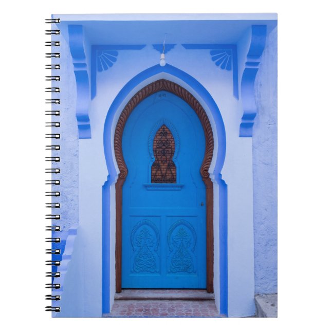 Carnet Porte marocaine bleue (Devant)