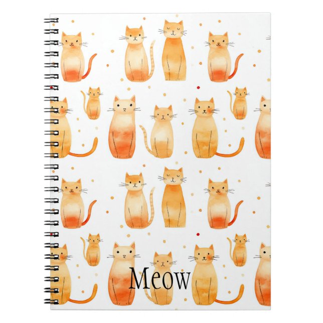 Carnet Portes et chats orange mignons (Devant)