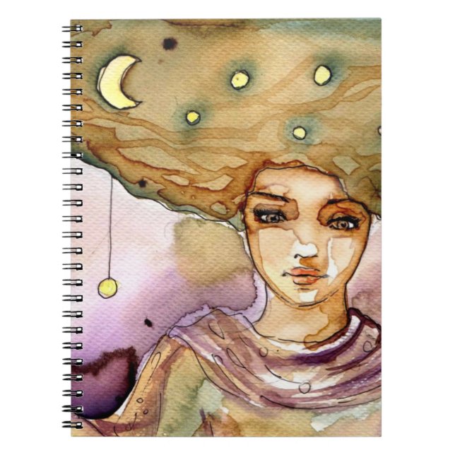 Carnet Portrait abstrait et jolie femme (Devant)