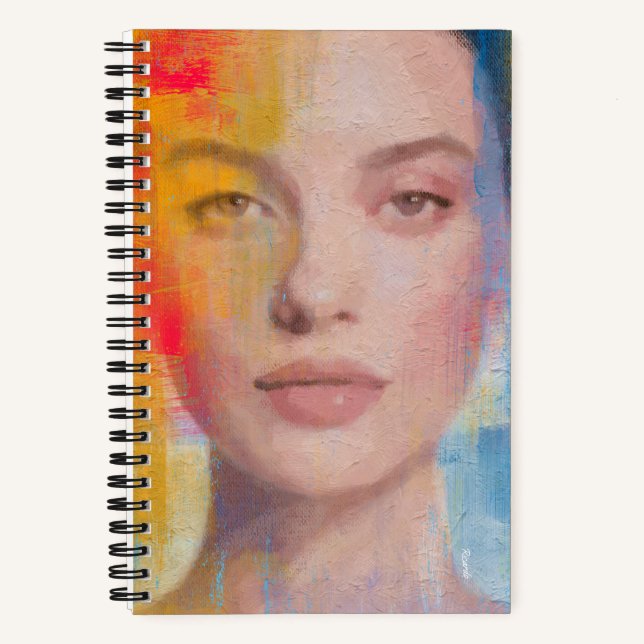 Carnet Portrait Abstrait Vibrant à l'Impasto (Recto)