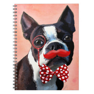 Carnet Portrait de Boston Terrier avec la cravate et 2