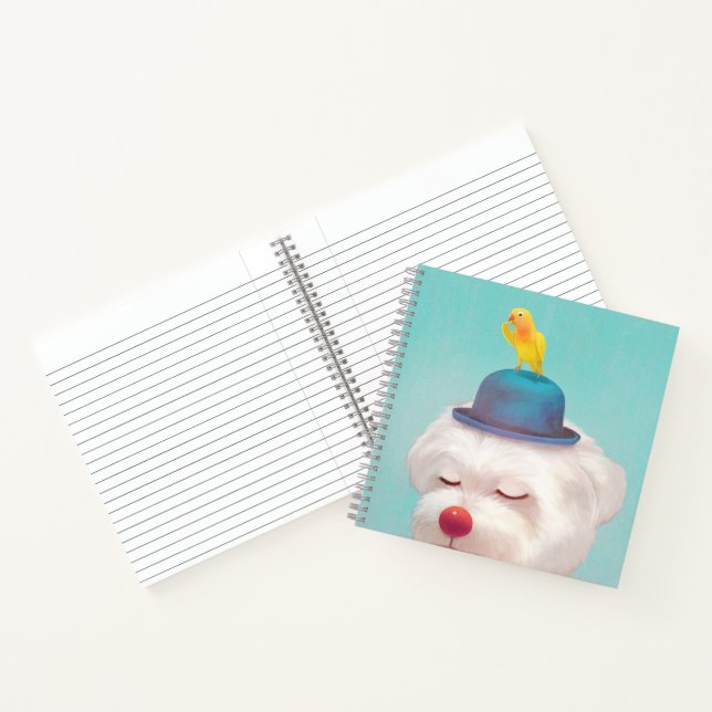 Carnet Portrait de chien clown méditatif (Intérieur)