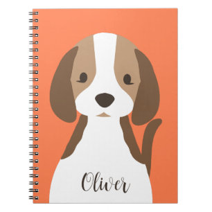 Carnet Portrait de chien marron et blanc mignon