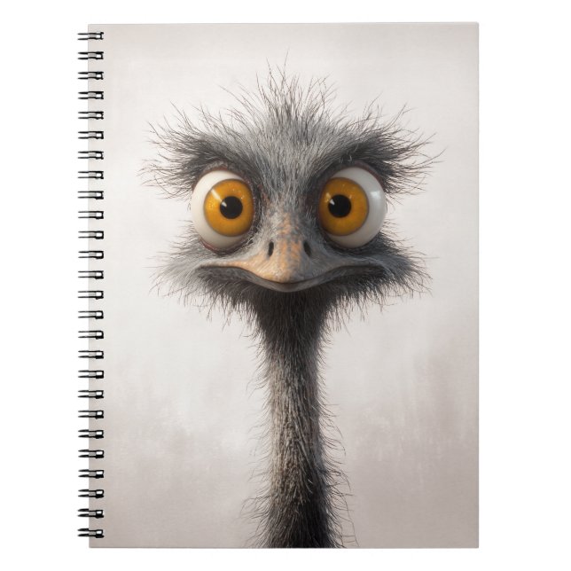 Carnet Portrait de dessin à l'autruche (Devant)