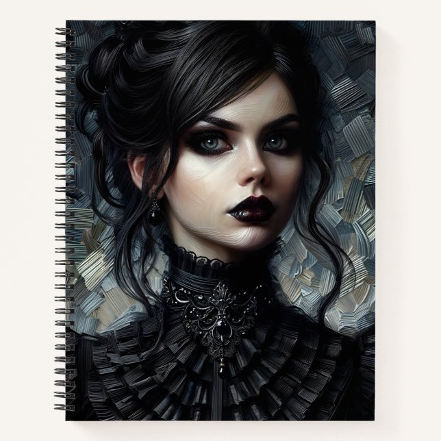 Carnet Portrait de femme victorienne Goth (Devant)