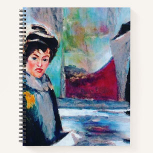 Carnet Portrait de femme vintage avec Arrière - plan Abst