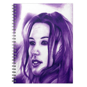 Carnet Portrait de femme violette Original Art