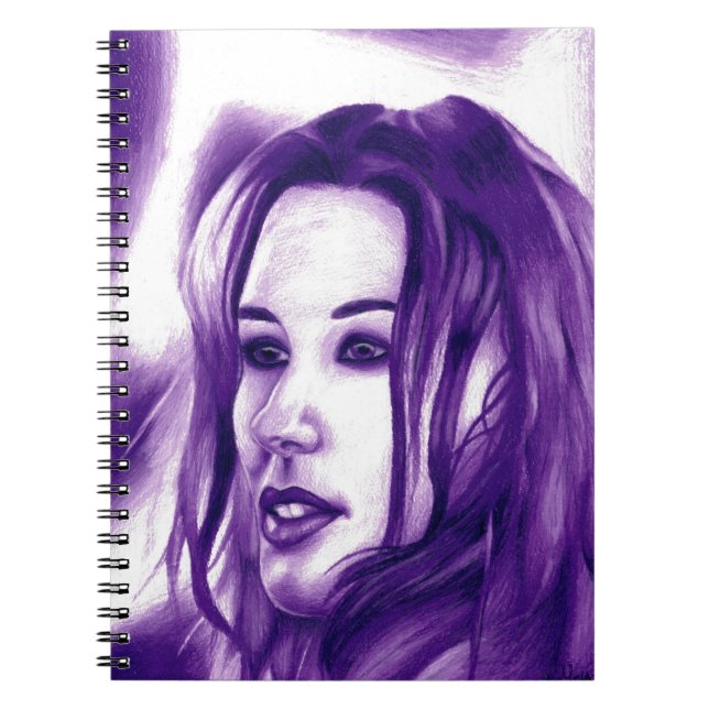 Carnet Portrait de femme violette Original Art (Devant)