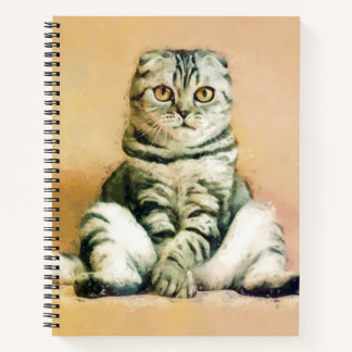 Carnet Portrait de fixation de chats pliés écossais
