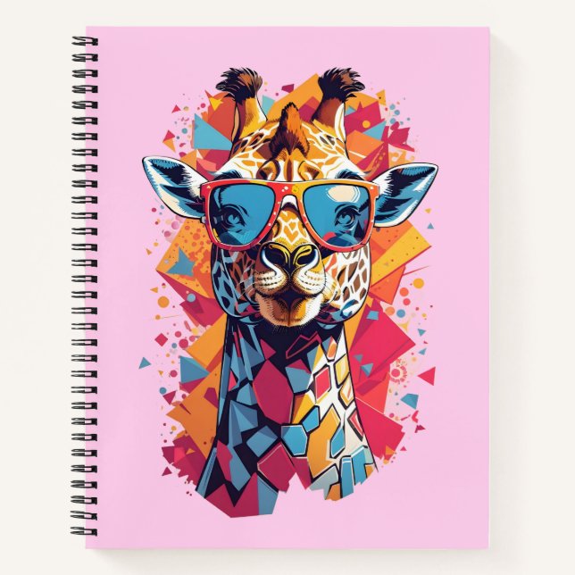 Carnet Portrait de girafe de style graffiti-58567 (Devant)