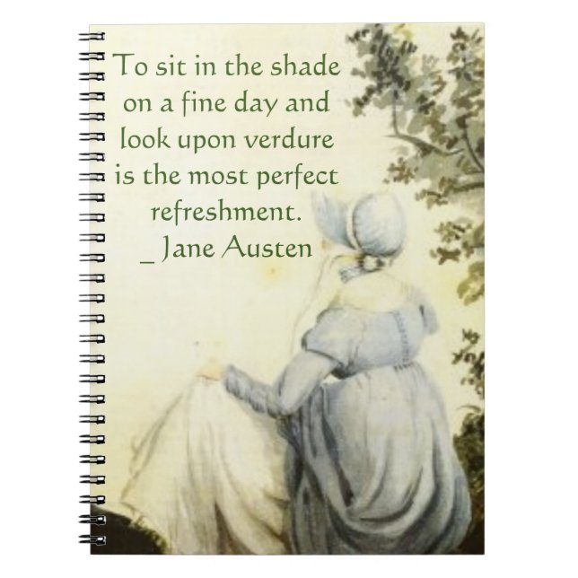 Carnet Portrait de Jane Austen +citation (Devant)